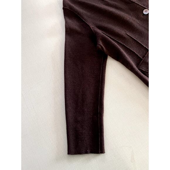 Eileen Fisher Sz 2X Sweater Blazer Maroon Felted Wool Lagenlook Layering - Picture 9 of 15